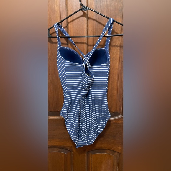 Niptuck women’s Riviera strip,Denim Joanne Tommy control size 8 swimsuit. - Picture 2 of 7